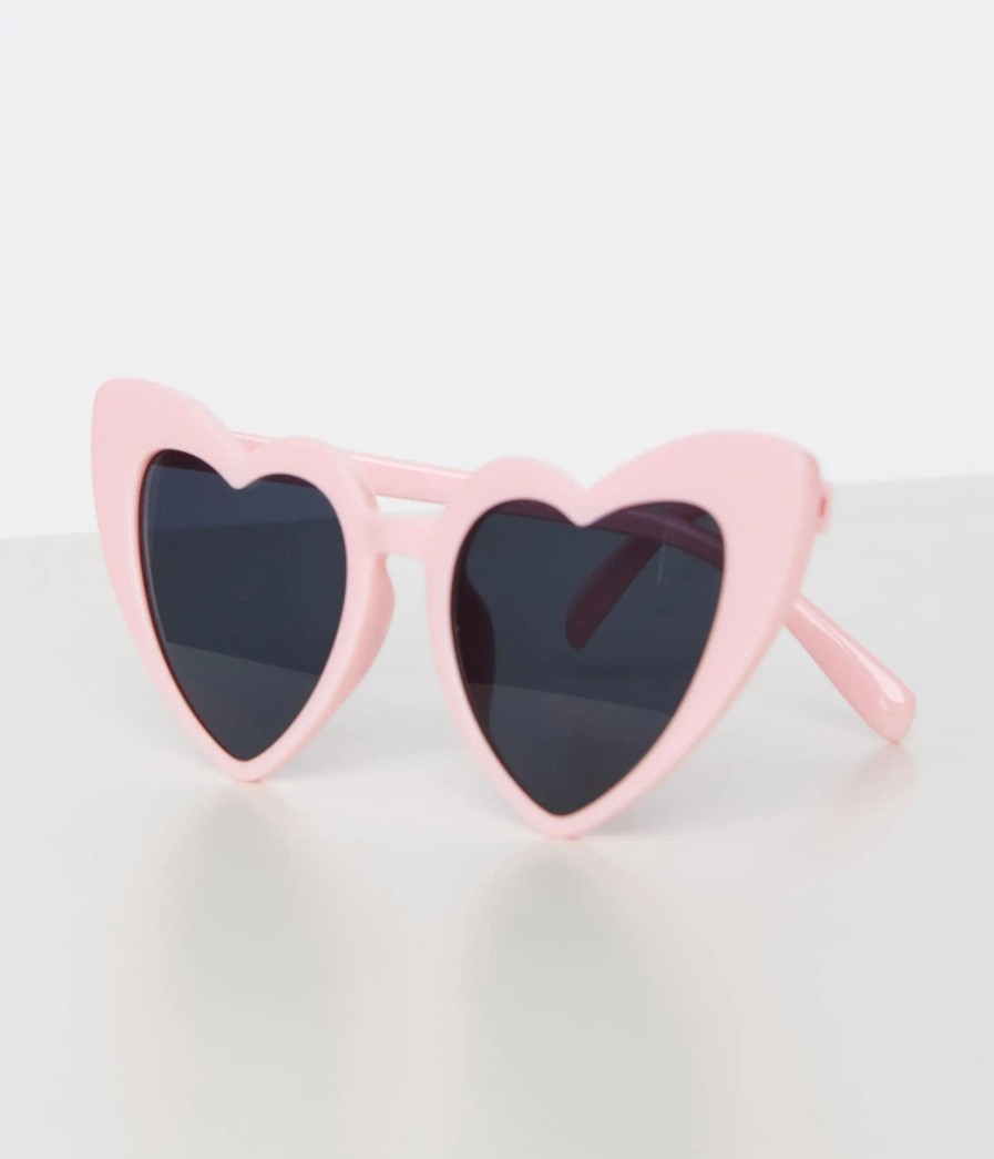 * Unique Vintage Light Pink Heart Sunglasses Swim Accessories