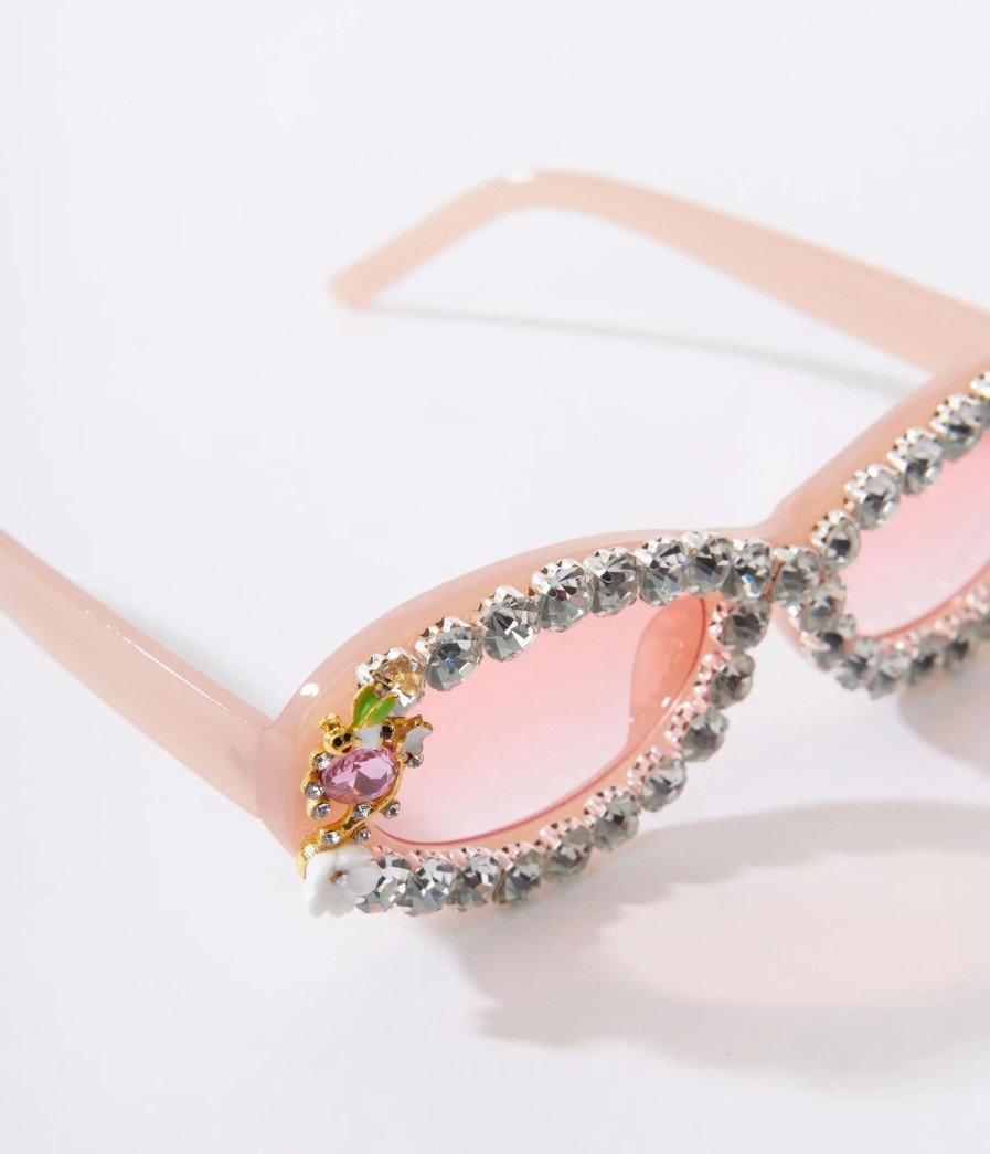 * Lucent Product Inc. Pink Rhinestone & Bee Floral Sunglasses Swim Accessories