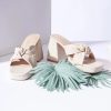 * Matisse Beige Linen Twisted Platform Sandals Swim Accessories