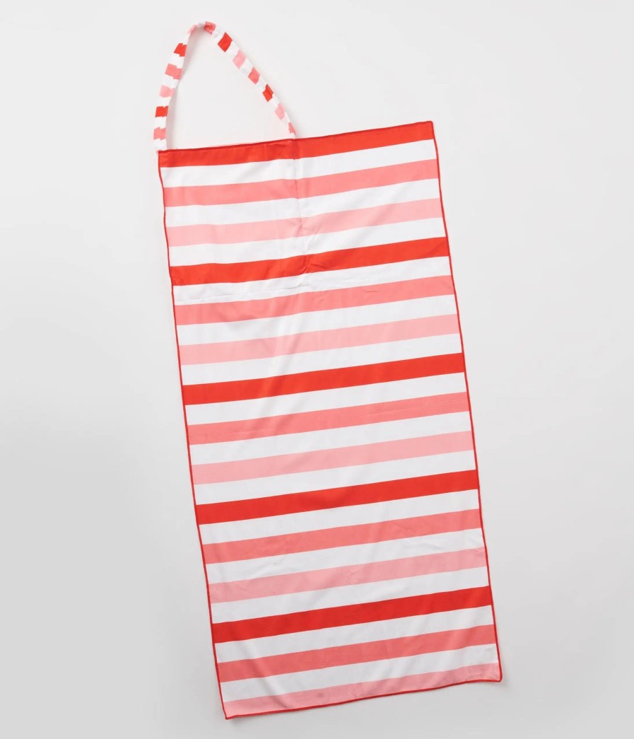 * Joia Think Pink Striped 2 In 1 Towel Tote Bag Swim Accessories