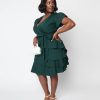 * Chic Star Emerald Green Ruffled Fit & Flare Dress Fit & Flare