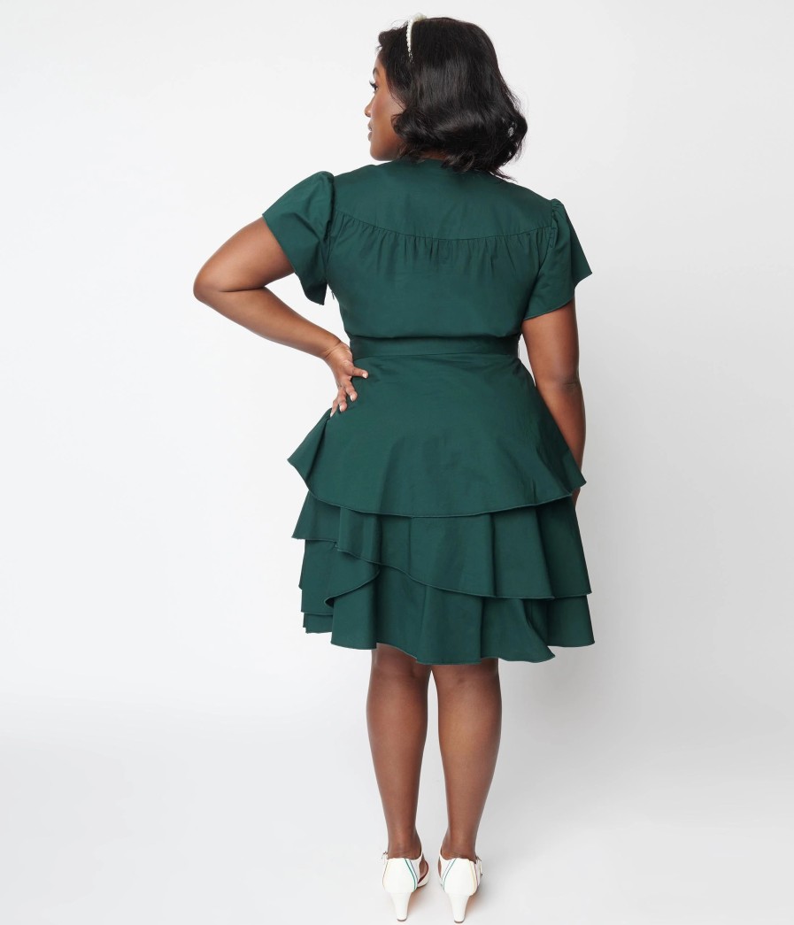 * Chic Star Emerald Green Ruffled Fit & Flare Dress Fit & Flare