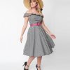 * Magnolia Place Black Gingham Barbara Swing Dress Swing