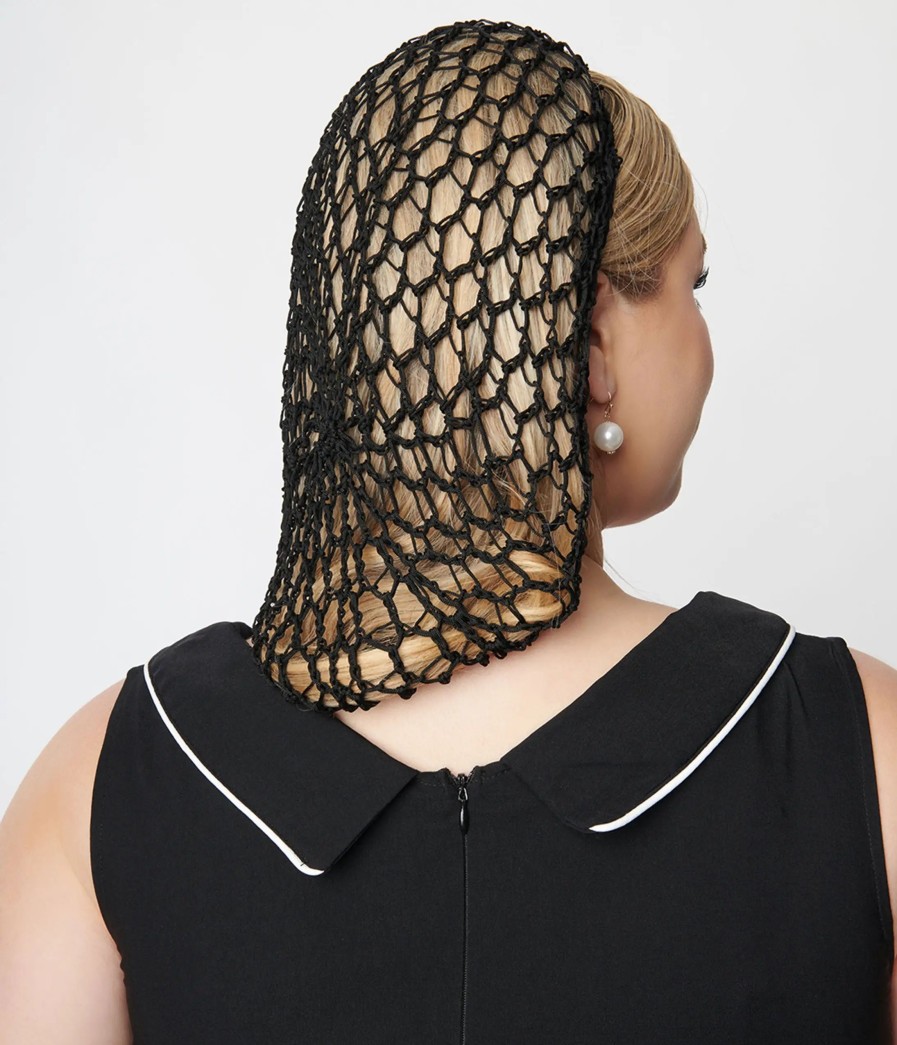 * Tatyana Black Crochet Hair Snood Swim Accessories