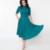 * Sheen Clothing Ltd Teal Ruffle Hope Swing Dress Swing