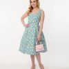 * Lifestyle Group (Uk) Ltd 1950S Teal Ice Cream Heart Back Swing Dress Swing