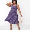 * Miss Lulo, Inc. Deep Purple & Rainbow Animal Print Lori Swing Dress Swing