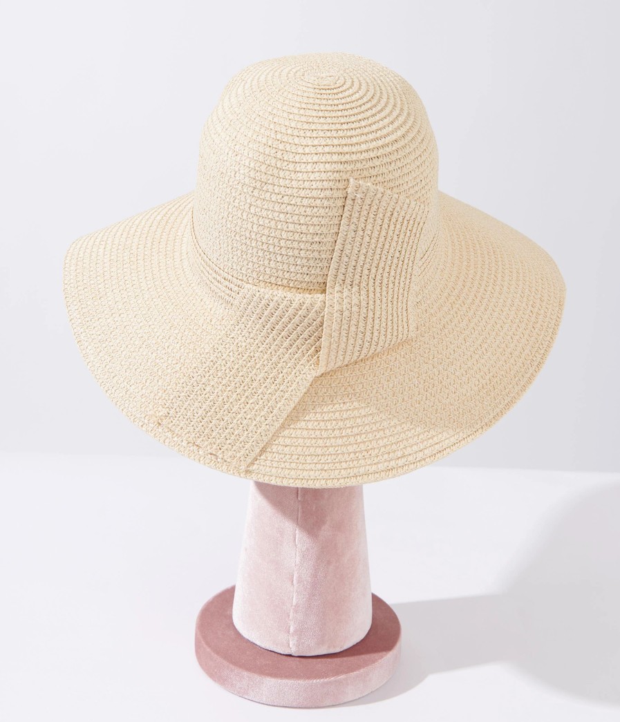 * Jeanne Simmons Accessories Beige Paper Braid Bucket Hat Swim Accessories