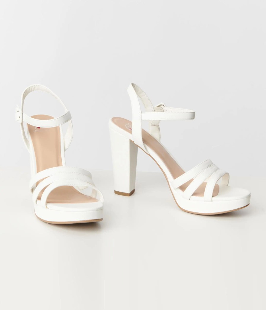 * Fortune Dynamic Pure White Platform Heel Sandals Swim Accessories