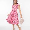 * Magnolia Place Pink Floral Anna Swing Dress Swing