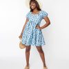 * Polagram (Well Made) Blue & White Daisy Babydoll Dress Everyday