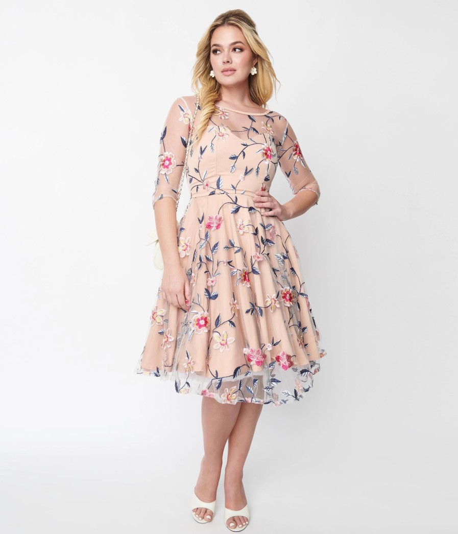 * Atixo Gmbh (Belsira) (Faire) Light Peach Floral Swing Dress Swing