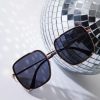 * Aj Morgan Eyewear (B2B Wholesale) Black & Rose Gold Square Sunglasses Swim Accessories