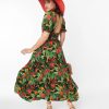 * Collectif Black Tropical Jungle Juliette Maxi Dress Midi & Maxi