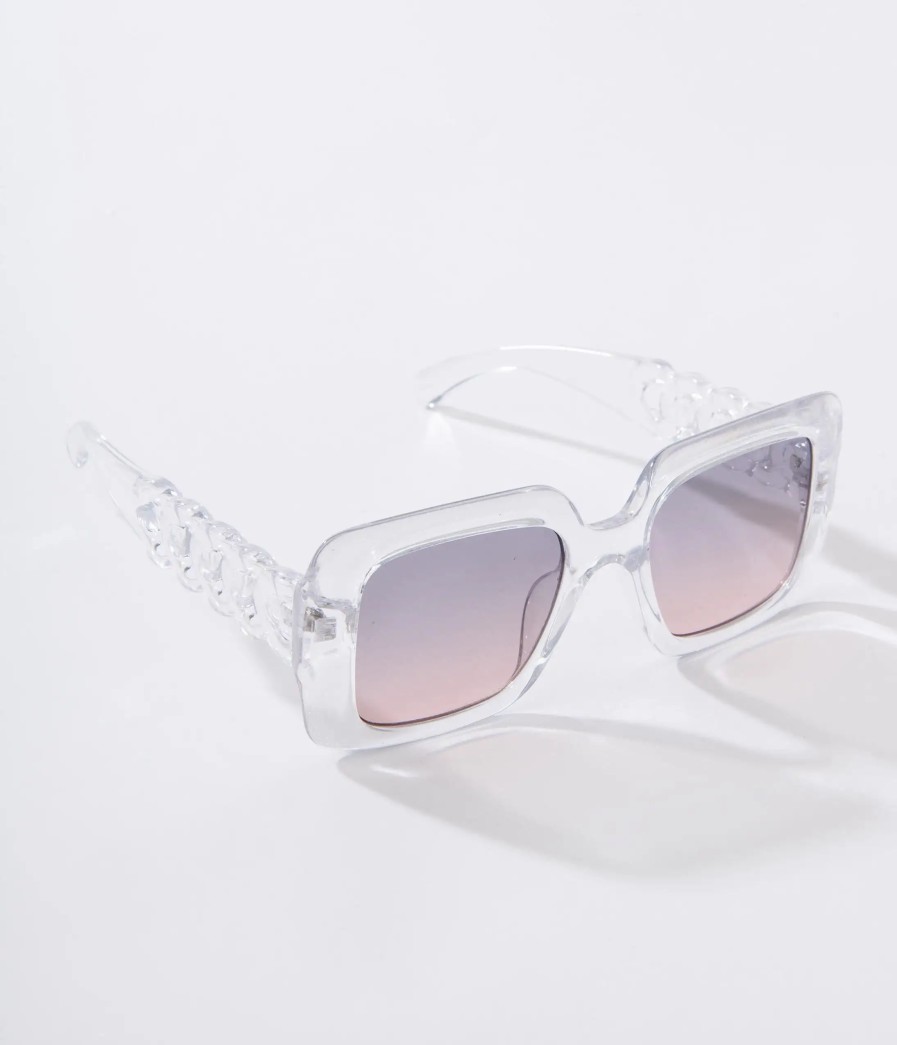 * Lucent Product Inc. Clear & Pink Ombre Tint Square Sunglasses Swim Accessories