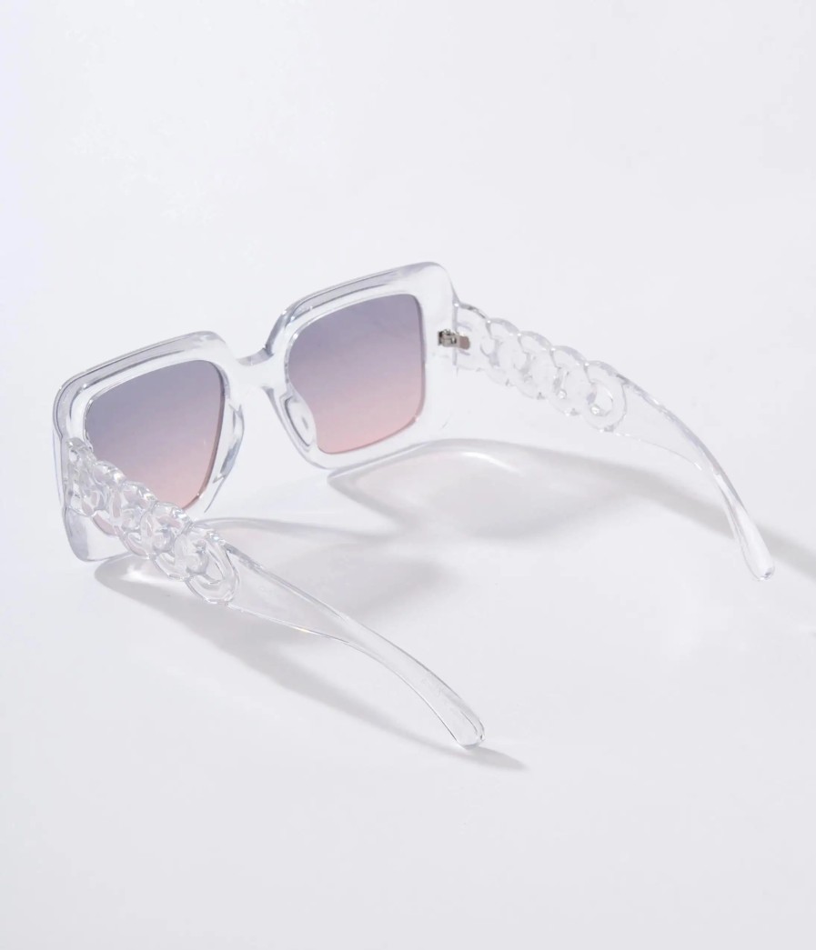 * Lucent Product Inc. Clear & Pink Ombre Tint Square Sunglasses Swim Accessories