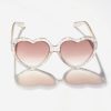 * Aj Morgan Eyewear (B2B Wholesale) Clear Gold Glitter Candy Heart Sunglasses Swim Accessories