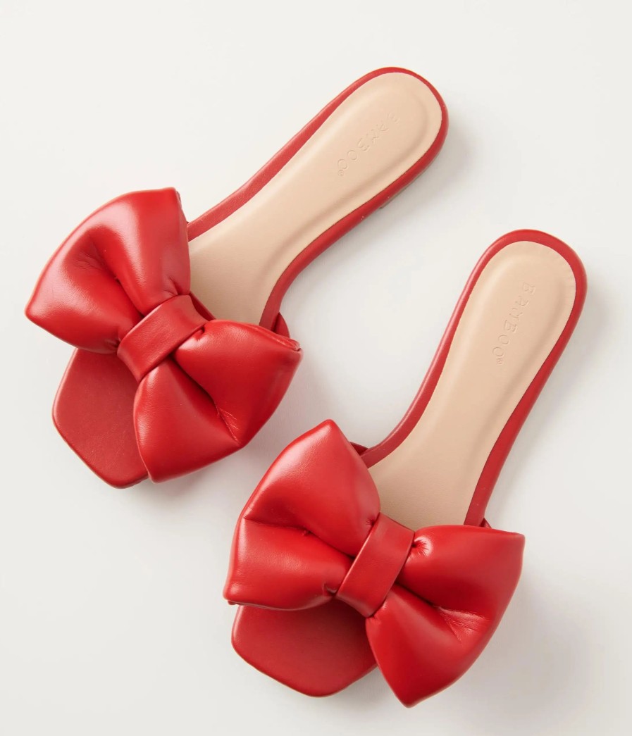 * Joia Chic Smooth Red Bow Slipper Swim Accessories