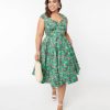 * Pop Soda Hell Bunny Green Skeleton & Moths Floral Madilynn Midi Dress Fit & Flare